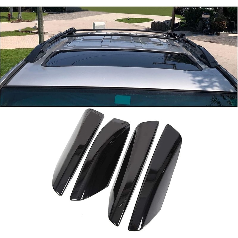 ECOTRIC 4Pcs Roof Rack Rail End Cover Shell Cap Compatible