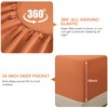 JSD 100% Cotton Sheet Set Queen, Burnt Orange Sateen Sheets,