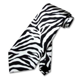 COOL NEW WHITE BLACK ZEBRA EMO PUNK ROCK 80's TIE NECKTIE White & Black Tie