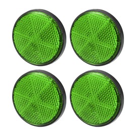 Partuto 4pcs 2.20"x0.31" Universal Reflector - Round Motorcycle Bike Safety Reflector Increase Visibility and Safety on The Road - Plastic Green