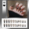 Nail Tip, False Nails, Stylish, Black, 24 Pieces, Long Nail