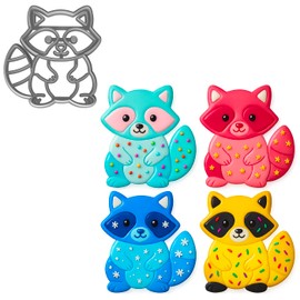 Mighty Gadget Raccoon Cookie Cutter & Stamp - 4x3.79" Charming Wildlife Shape for Forest-Themed Baking (Random Color)