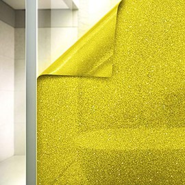 VViViD Gold Yellow Crystal Tint Frosted Decorative Two-Way Privacy Window Adhesive Vinyl Film Roll (36in by 60in)