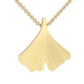 Ginkgo Leaf Pendant Necklace in Gold High Quality. * + Deluxe Case + * Ladies Gingko Pendant Ginkgo Leaf Pendant Necklace Yellow Gold Plated FF156 Vggg