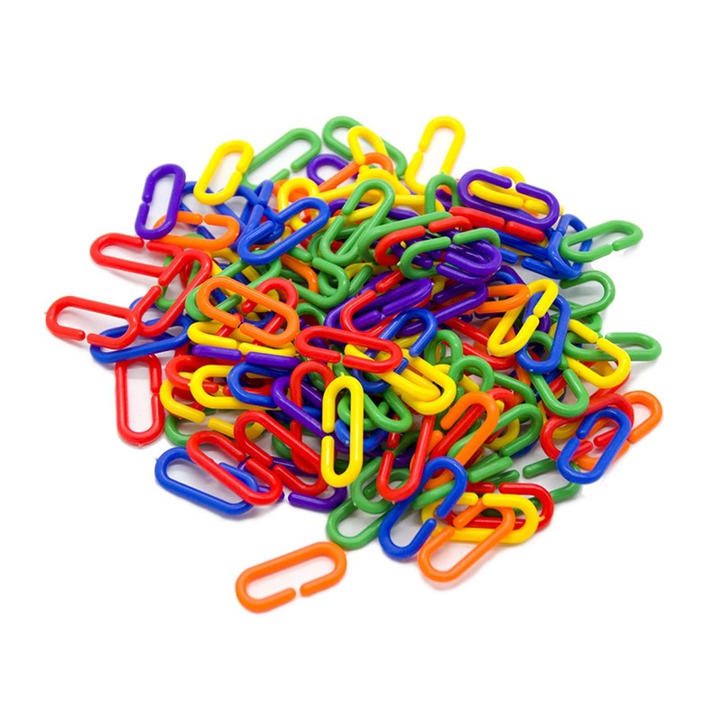 UEKPDM 100 Pieces Plastic C-Clips Hooks Chain Links Rainbow C-Links