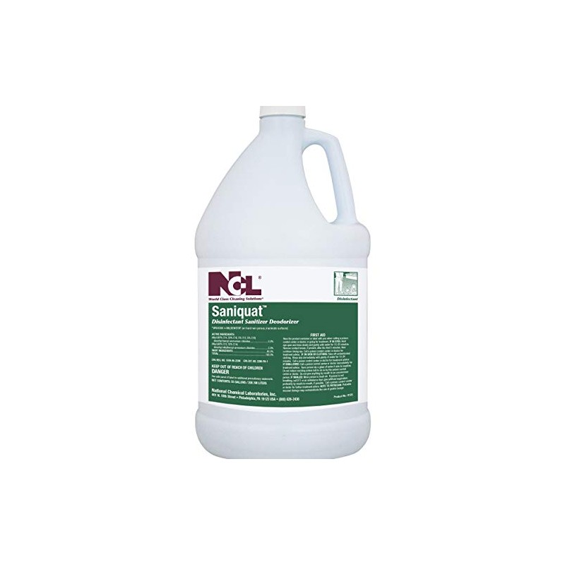 National Chemical Laboratories Inc SANIQUAT Disinfectant Sanitizer Deodorizer, 4 x