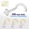Jewelry Avalanche Diamond Nose Screw Nose Stud 14K Gold 20G