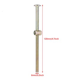 10PCS M6 Carbon Steel 120mm Furniture Bolts With 6mm Barrel Nuts Connector Fastener for Joining Wood Boards Cabinets