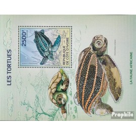 Prophila Collection Elfenbeinküste Block193A (kompl.Ausg.) postfrisch ** MNH 2014 Schildkröten (Briefmarken für Sammler) Amphibien/Reptilien/Saurier