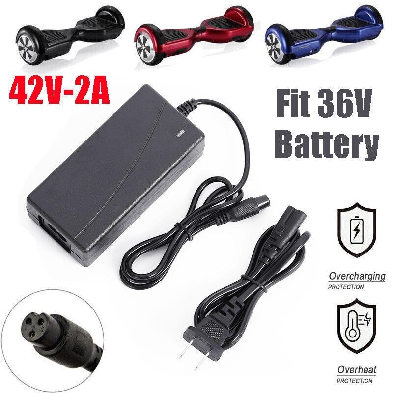 2X Fast Charger Power Adapter 42V 3-Prong for Hoverboard Balance
