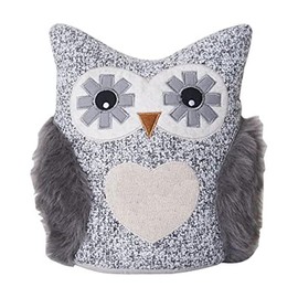 Elements Decorative Polyester Owl Door Stopper, Gray