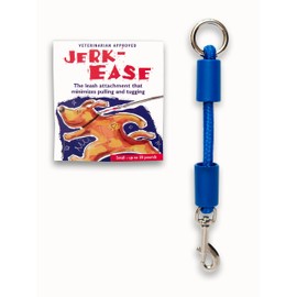JERK-EASE BUNGEE DOG LEASH EXTENSION – Patented Shock Absorber Attachment Protects You and Your Dogs – Works with ANY Leash & Collar or Harness – a MUST for Retractable Leashes – PICK SIZE/COLOR BELOW