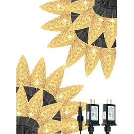 2 Pack C6 Christmas Lights Outdoor Indoor, Total 200 LED 66 FT Connectable Christmas String Lights with Timer & 13 Modes, Waterproof Twinkle Light for Xmas Tree Party Wedding Decorations (Warm White)