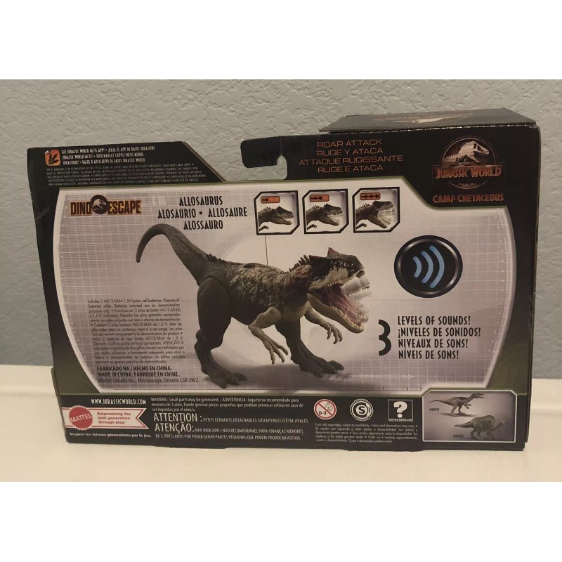 Jurassic World Camp Cretaceous Dino Escape Roar Attack Allosaurus New