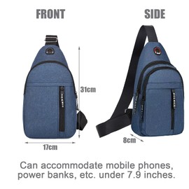 JSTHHTT Sling Backpack Stylish and Convenient Chest Bag Crossbody Sling Bag for Travel Sling Bag for Men Versatile One Shoulder Backpack Trendy Cross Body Sling Bag for Men Women, Blue