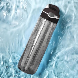 IOLOYU Water Bottle, 30.6 fl oz (800 ml), Water Bottle, Tritan Bottle, Clear with Memory, Handle, Straw, Kids, Boys and Girls, Plastic, BPA Free, Stylish, Easy to Wash, Large Capacity, One-Touch