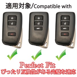 Funda compatible con lexus llavero con llavero de piel TPU suave de protección de 360 grados para RX ES GS LS NX RS GX LX RC LC Smart Key-negro