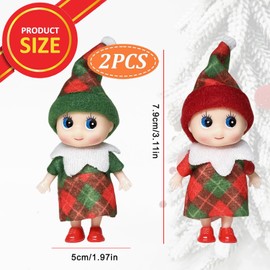 Mini Elf Baby Doll for Christmas Decor,Tiny Elf Doll Christmas Baby Elf Doll for Kids,Baby Elves Dolls Novelty Toy Xmas Tradition Accessories Shelf Doll for Xmas Gift Advent Calendar Stocking Stuffers