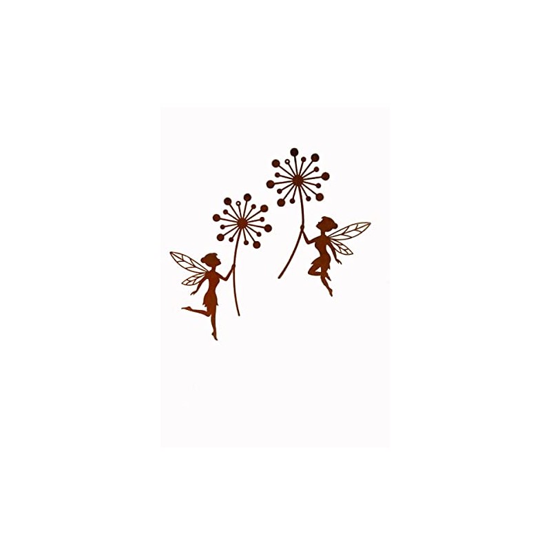 Bornhöft Fairy Tale with Dandelion Metal Rust Garden Decoration Patina