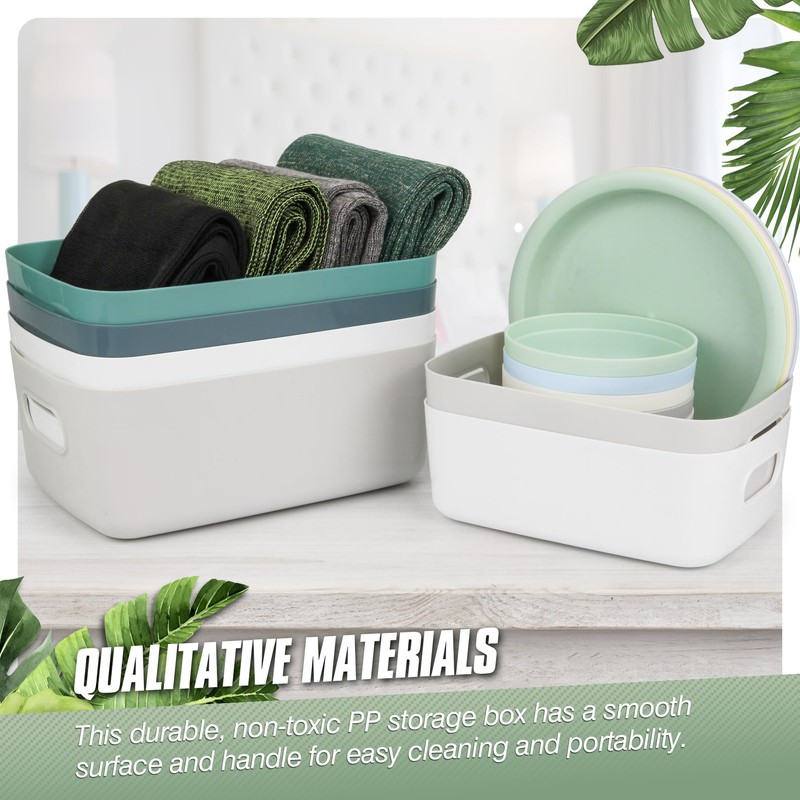 Vivikivi Pack of 6 Storage Boxes, Plastic Organiser Box with