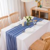 CHUQING Chiffon Table Runner Blue Table Runner Wedding Fabric Tulle