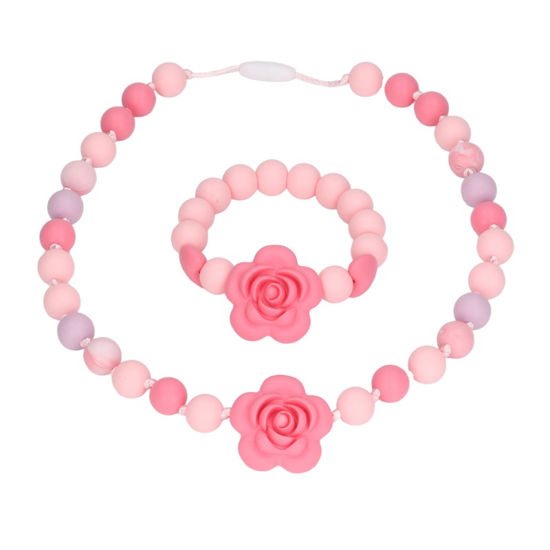 Teething Necklace Bracelet Silicone Flower Shape Design Elegant Exquisite Infant