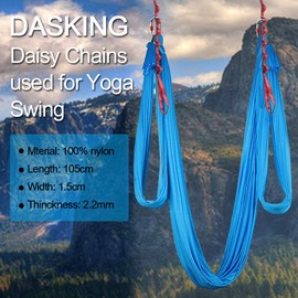 DASKING 23KN (5070 lbs) Heavy Duty Climbing Straps - 2 Pack Adjustable Daisy Chain Webbing for Aerial Yoga, Hammock, Fitness & Rigging - CE/EN566 Certified, Red