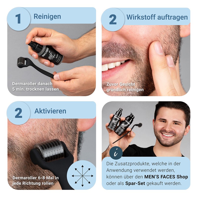 Men's Faces Beard Roller 192 Real Needles - Derma Roller