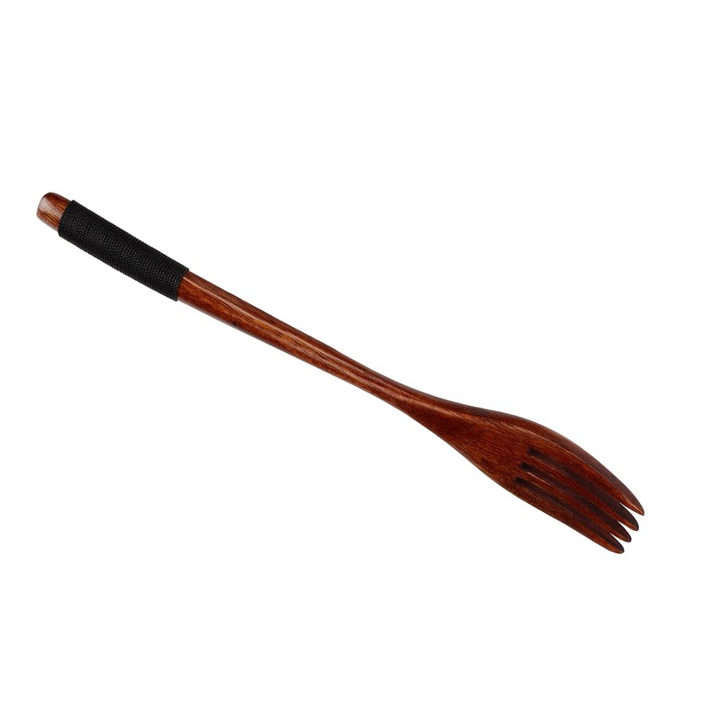 Tbest Wooden Fork, Waffle Iron, Kitchenware, Cutlery for Picnic, Barbecue,