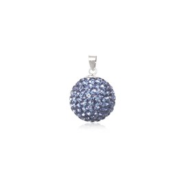 Jewellery Pendant Elf Ball Pendant 18 mm 925 Sterling Silver Rhinestones Lavender Purple Harmony Ball Glitter Ball, Metal, No Gemstone