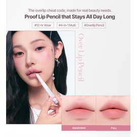 Heart Percent Dote On Mood Lineproof Lip Pencil, 12hr Long-Lasting Moderately Pigmented Creamy OverLip Crayon Waterproof Smooth Retractable Vegan Lip Liner Pencil 0.8g, #02. Pink Mousse