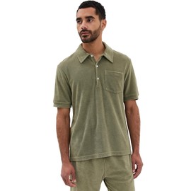 Closed Men's Short Sleeve Polo, Chino Green, L