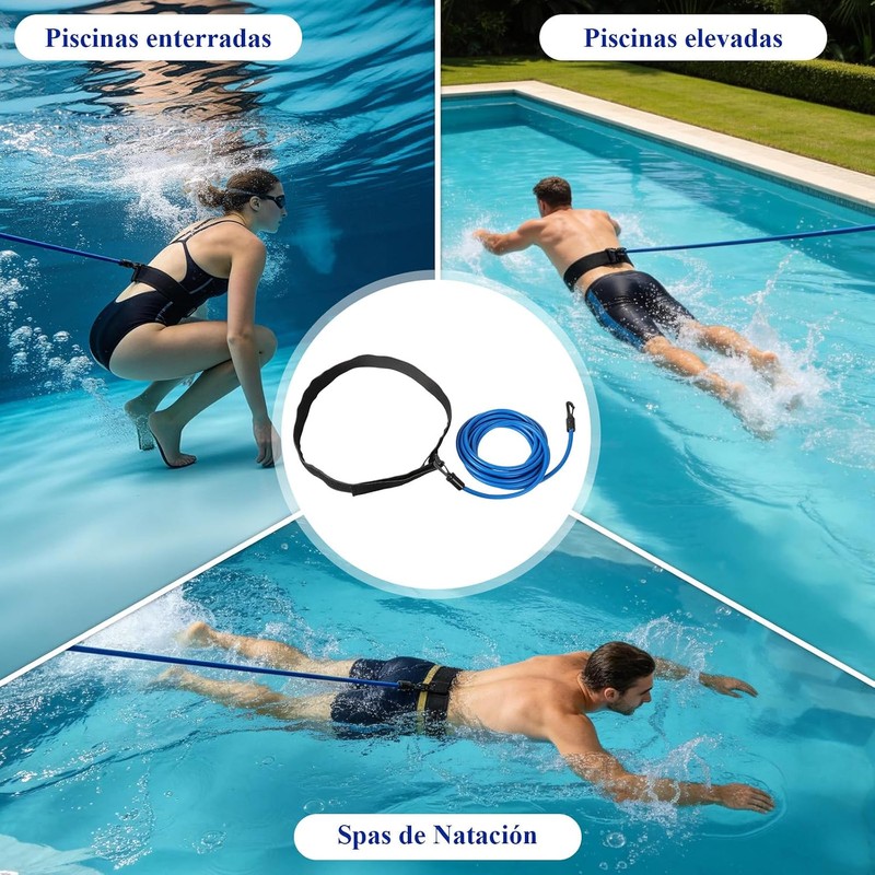 Cinturón de Entrenamiento para Natación 4M, Banda Elástica de Resistencia