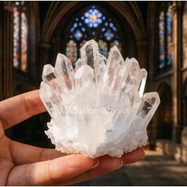 300G+Natural Clear Quartz Crystal Geode Cluster Reiki Art Decor Manifestation