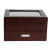 Tech Swiss Watch Box for 20 Espresso Grain Brown Solid