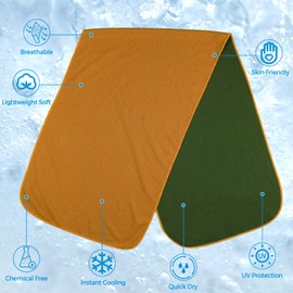 Cooling Towels for Neck and Face, Ice Towel for Hot Weather, Soft Breathable Cooling Neck Wraps, Cool Rags for Yoga, Golf, Sport, Gym, Workout, Camping, Fitness, Outdoor