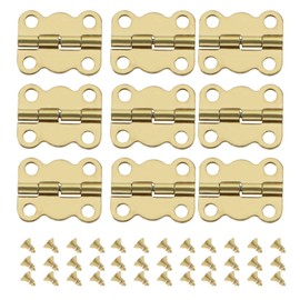 ECSiNG 50Pcs Vintage Butterfly Hinge Retro With 200Pcs Screws - Replacement Furniture Cabinet Drawer Door Hinges for Wooden Jewelry Box 16x13mm Gold