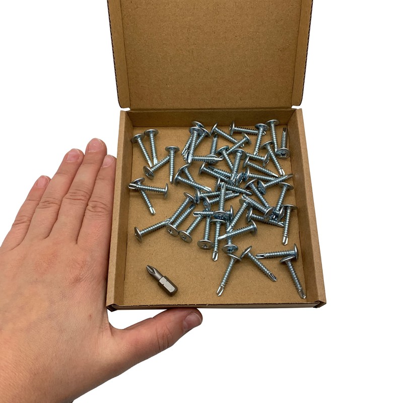 (Pack of 50) Zinc Plated Steel 4.2 x 25mm Screws,