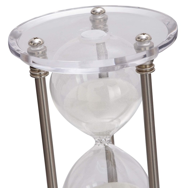Deco 79 Metal Hourglass Sand Timer with Acrylic Base, 6"