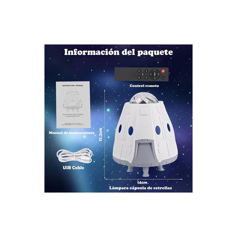Astronautas Cielo Galaxia Estrellas Proyector Luz De Noche