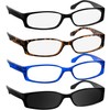 TruVision Readers Reading Glasses - 9503H -Black-Tort-Blue-1Blk Sun-3.00