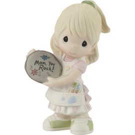 Precious Moments Girl with Painted Rock Figurine - Blonde