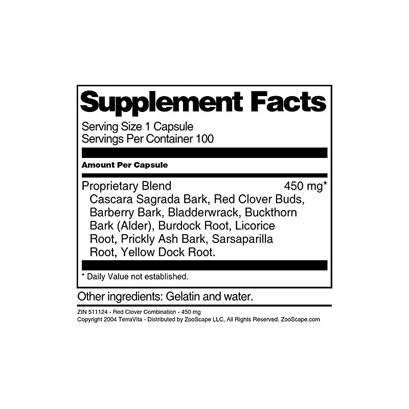 Red Clover Combination - 450 mg (100 Capsules, ZIN: 511124)