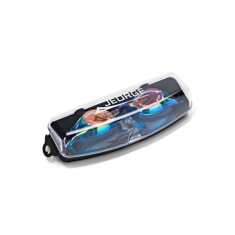JEORGE Competition Swimming Goggles, Anti-fog UV-protection Mirrored Coating Racing or