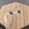 Dragon Kanji Earrings Stud Japanese Chinese Zodiac Stainless Steel Black