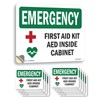 First Aid Kit AED Inside Cabinet With Symbol OSHA Emergency