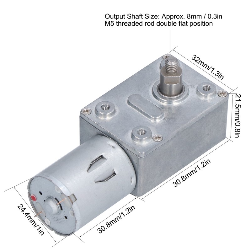 Worm Gear Motor Turbo Geared Full Metal Self Locking Reduction