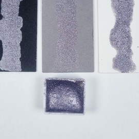 GLOWYBOX Holographic Glitter Watercolour Paint, Glitter Watercolour for Special Highlight Glitter Watercolours Holographic Colour Glitter Colour 1/2 Pan 2 ml (Provence Purple)