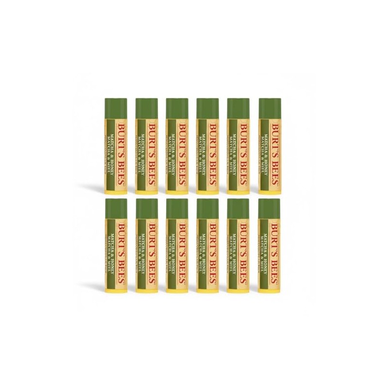 Burt's Bees Bálsamo labial hidratante Matcha y miel, 0.15 onzas,
