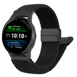 ViCRiOR Magnetic Braided Nylon Band Compatible with Garmin Venu 3S/Venu 4 41mm/Venu 2S/Vivoactive 4S/Vivomove 3S/Forerunner 255S/265S, 18mm Quick Release Stretchy Strap for Women Men